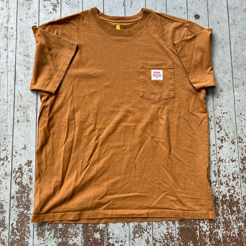 CARHARTT BROWN VINTAGE LOGO POCKET T SHIRT